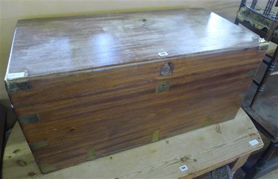 Late 19th century brass bound camphorwood chest